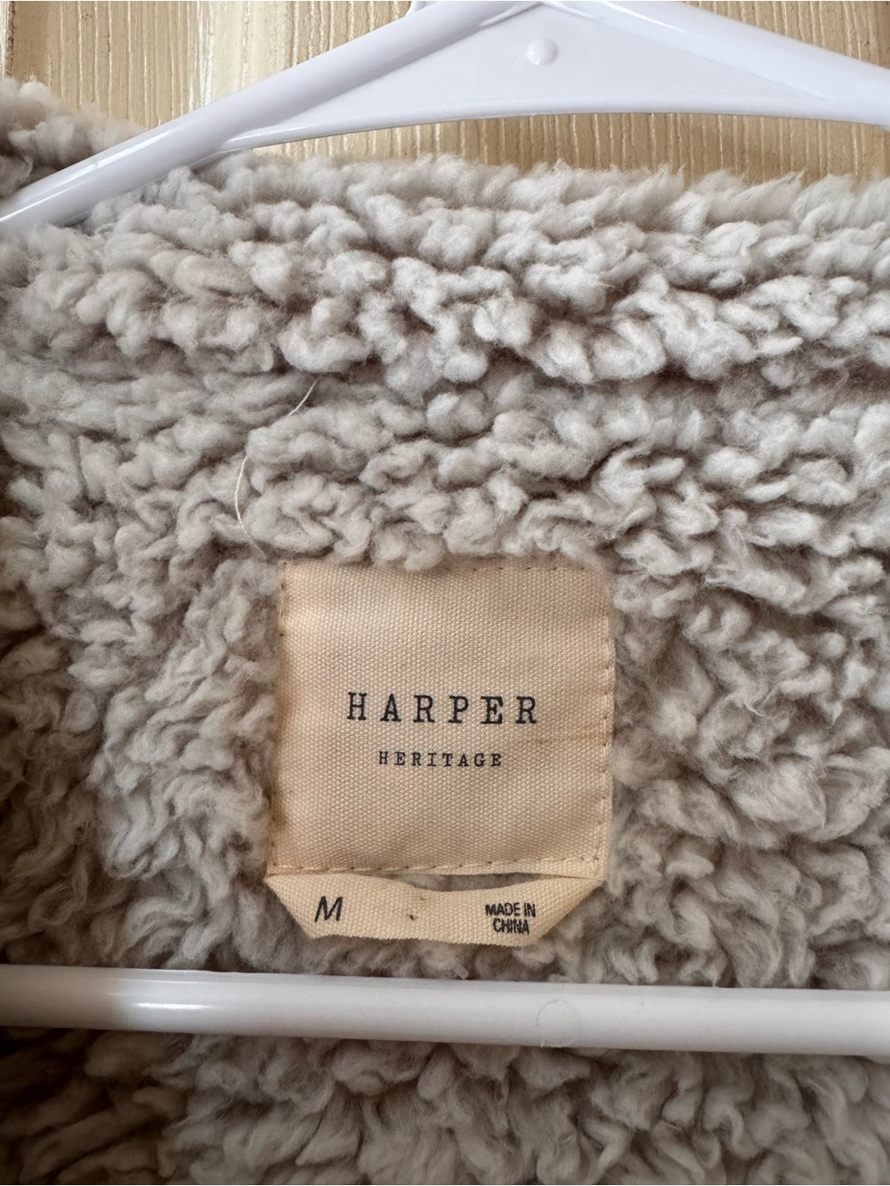 Francesca's Collections Cream and Black Plaid Teddy Jacket - Picture 2 of 2
